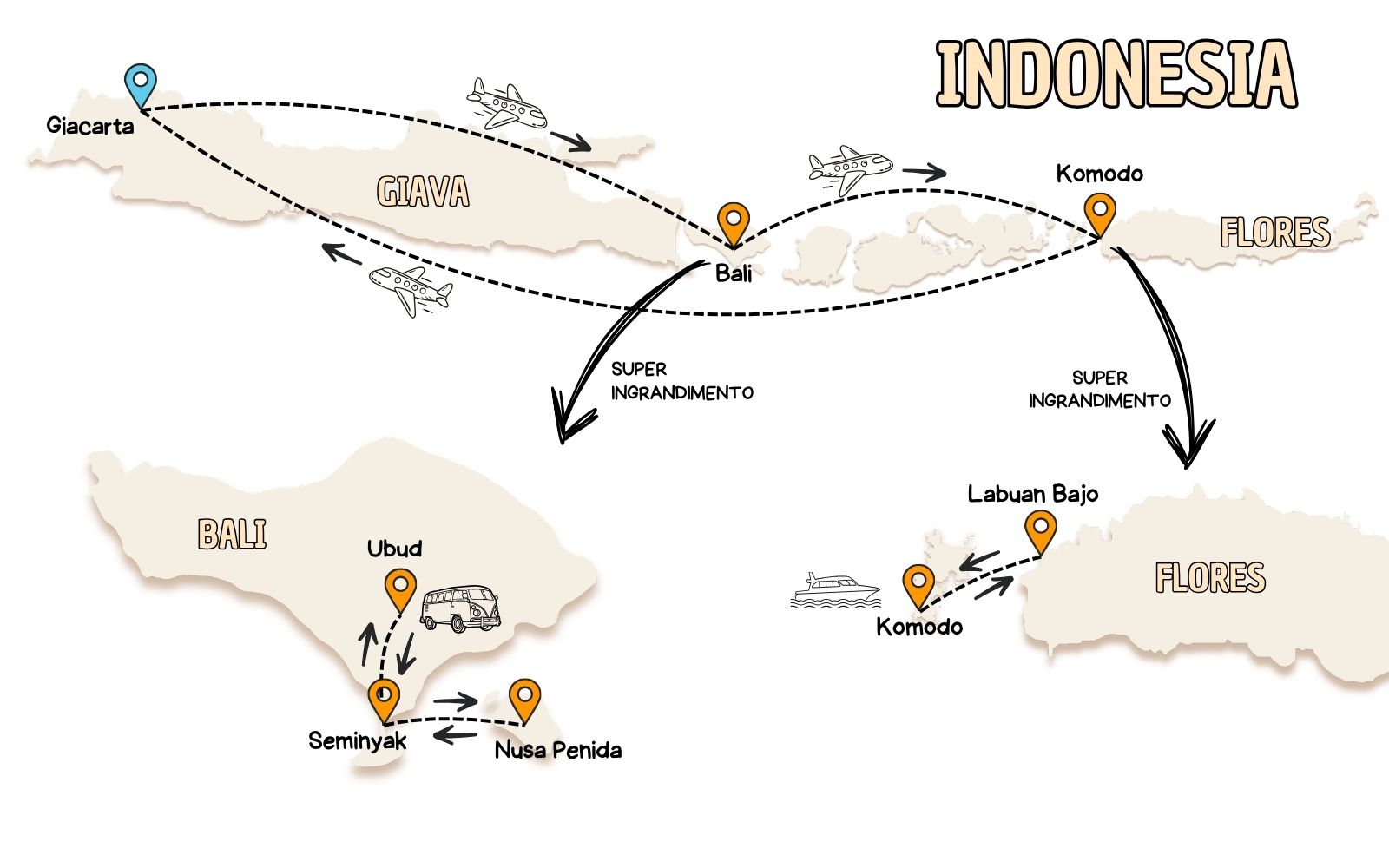 Mappa itinerario